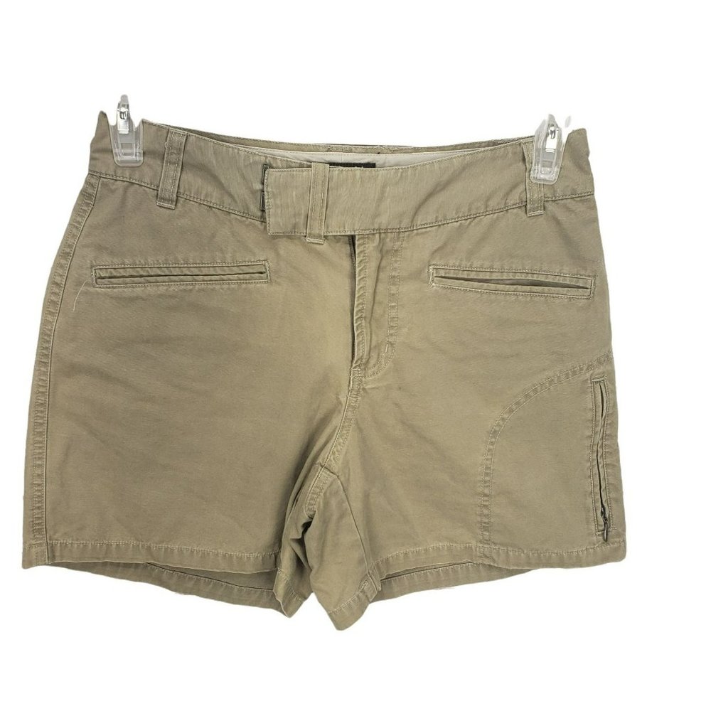 Columbia XCO Women's Sz 6 Tan Khaki Cotton Hiking Camping Multi Pocket Shorts